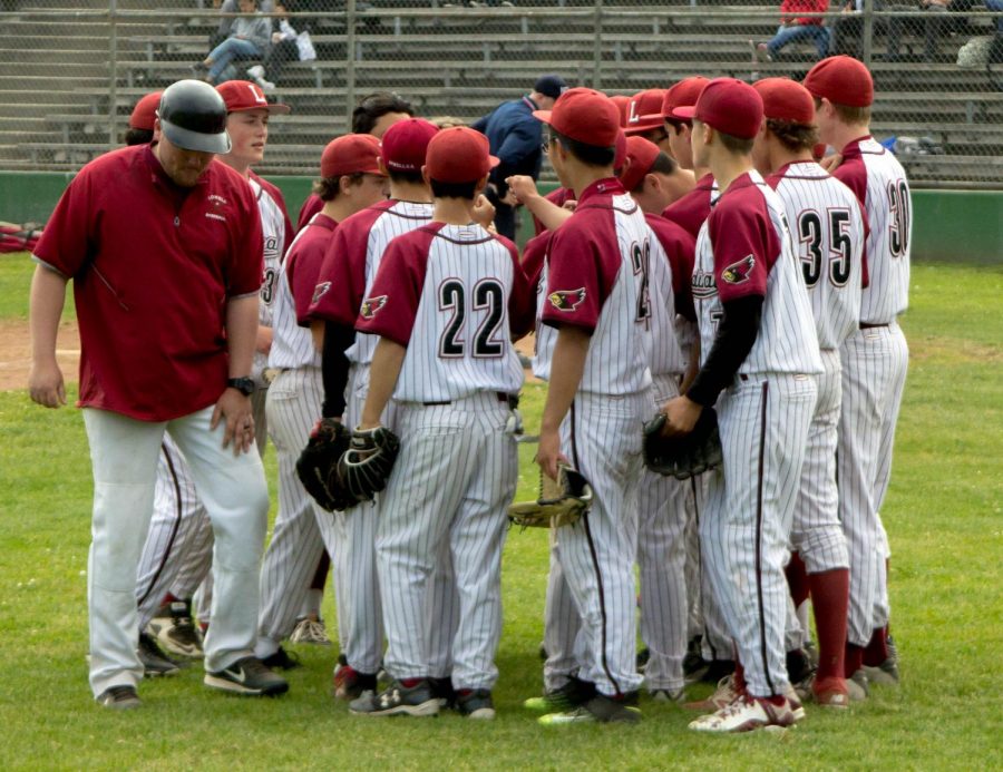 During the beginning of last years AAA Baseball Frosh/Soph championship against the Washington Eagles, the Cards cheer each other on.  