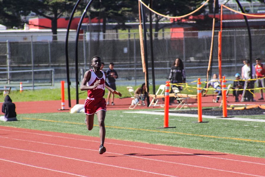 Junior Godfrey Obiero placed third with a time of 24.58 in his heat of the 200m dash.