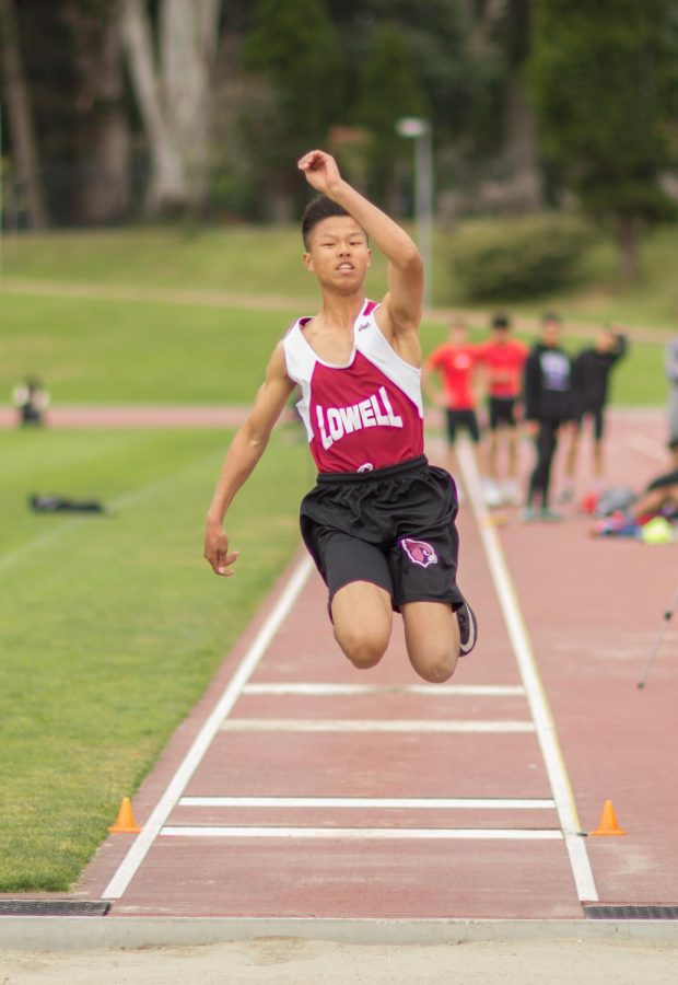 Sophomore Eric Yu placed second in the boys frosh-soph long jump with a jump of 19-01.25