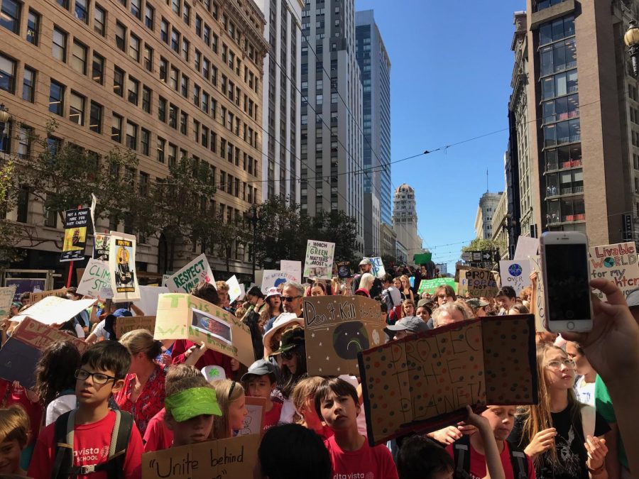 Elementary students strike as well, chanting Hey ho, hey ho, climate change has got to go!