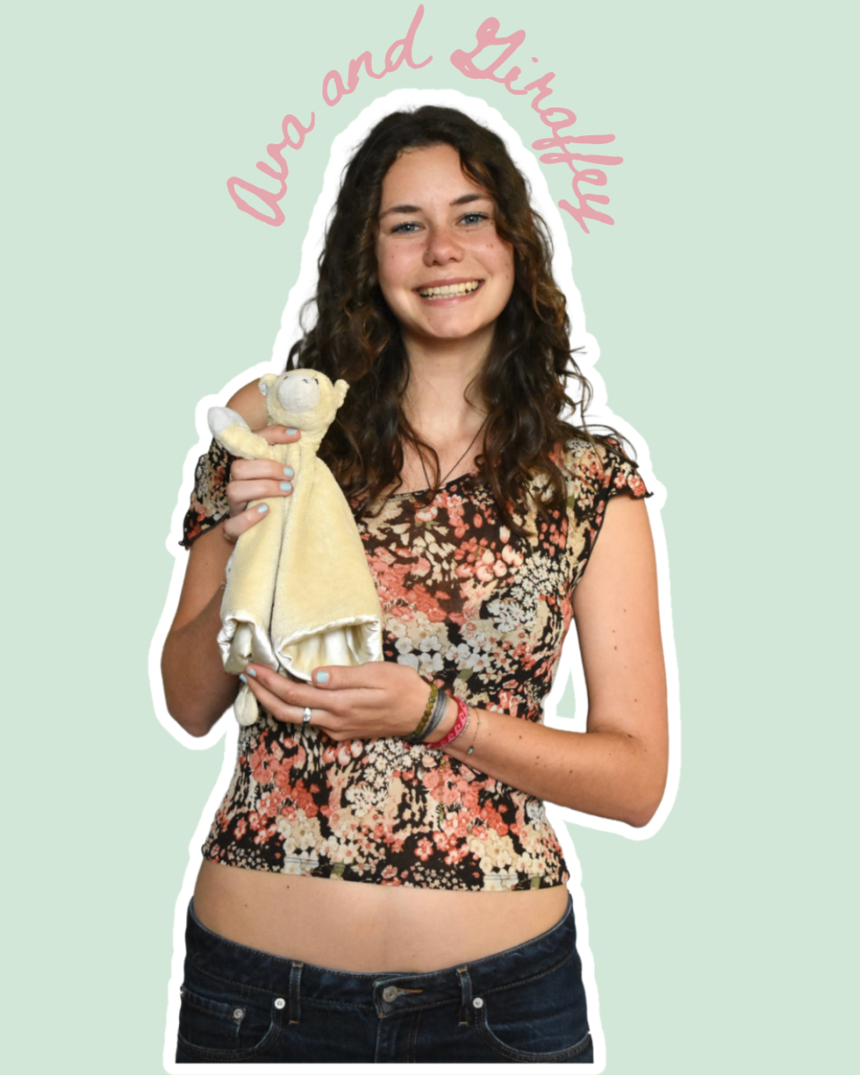 Senior Ava Ryckebusch’s stuffed animal, Giraffey, has been with her since the day she was born. Ryckebusch recalls taking her stuffed animal with her everywhere: on vacation, to the park, and to bed at night. Because Ryckebusch spent so much time with her stuffed animal growing up, she feels that it impacted the person she is now. “I think that [Giraffey] influenced giraffes to become my favorite animal,” Ryckebusch said.