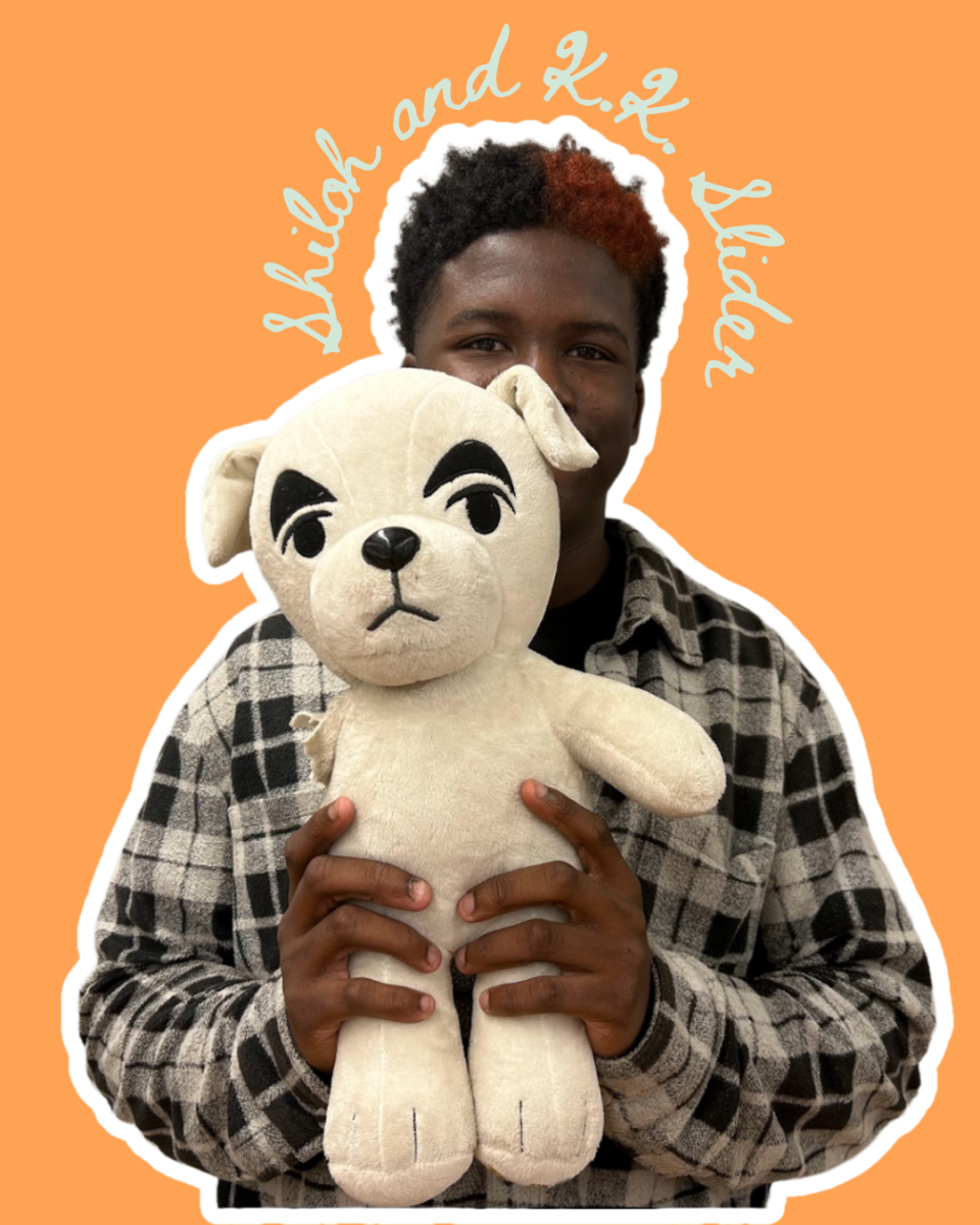 Sophomore Shiloh Wade got his stuffed animal, K.K. Slider in 2020. The dog is based on the sandbox-style Nintendo game Animal Crossing, and Wade recalls using him to play catch in his backyard during the pandemic. Wade didn’t have any playing balls, so he used stuffed animals as an alternative. K.K. Slider has had no shortage of adventure either. K.K. Slider was subject to stuffy surgery, becoming armless after Wade’s dog bit through the paw and pulled out the cotton.